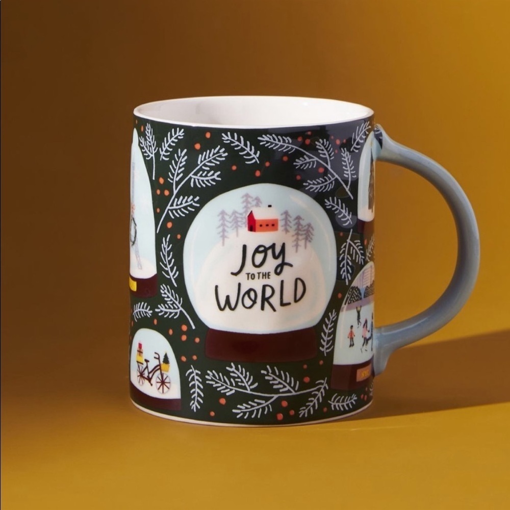 Set of 3 New Anthropologie Joy To The World Mugs